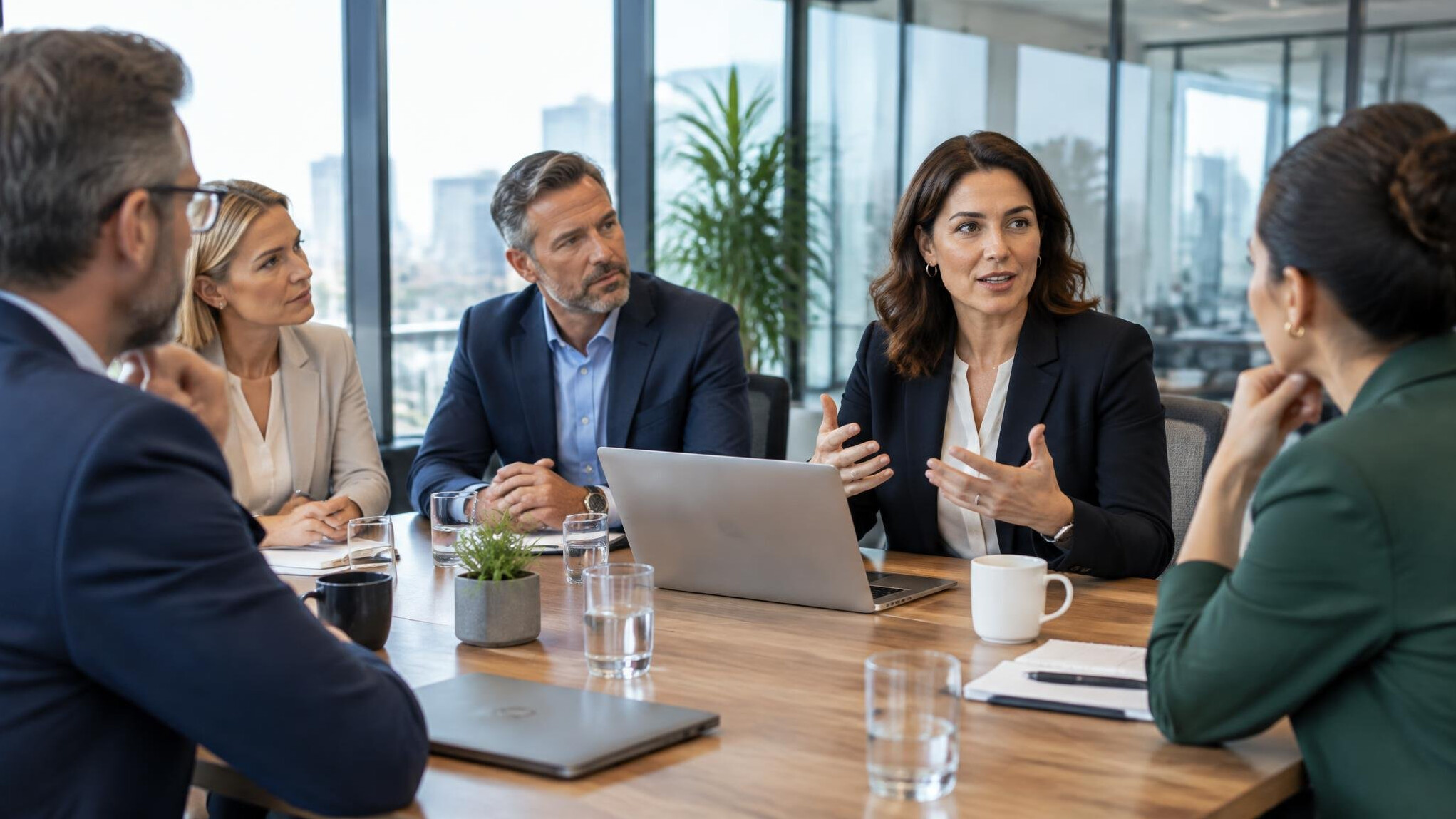 Business leaders in a meeting room
